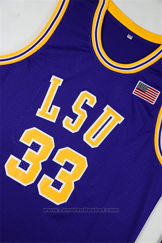 Maglia NCAA LSU Tigers Shaquille O'Neal #33 Retro Viola